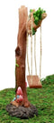 Ebros Enchanted Fairy Garden Swing Miniature Willow Tree Mushroom Swing Figurine 8"H