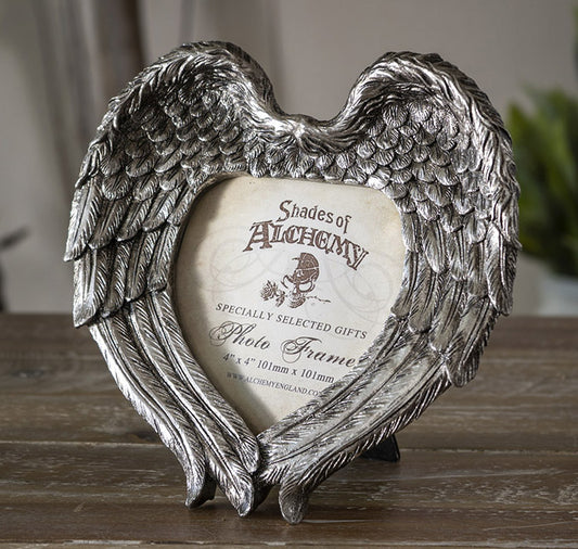 Gothic Angel Winged Heart Photo Picture Frame Wall Or Easel Desktop Display