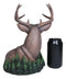 Rustic 8 Point Buck Deer With Whitetail Fawn By Pine Trees Faux Wood Figurine