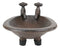 Cast Iron Rustic Bronze Bathtub With 2 Spouts Miniature Replica Dish Tray 6"L