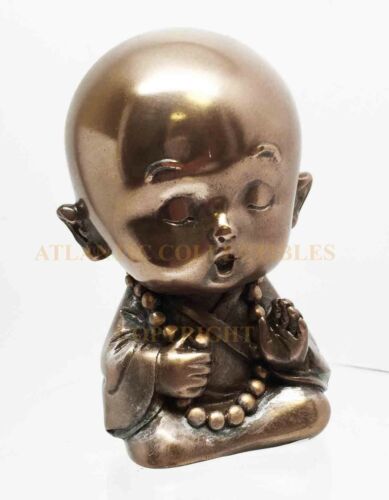 Ebros Happy Buddha Joyful Baby Monk Meditating Inner Peace Figurine Ohm Bodhisattva