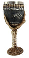 Ebros Skeleton Hand Bones Wine Chalice Goblet 6oz Cup Mummy Grip Of Death
