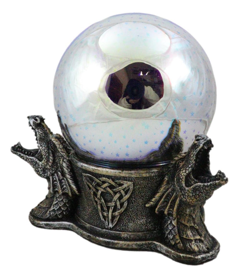 Celtic Trinity Knotwork Roaring Dragons LED Night Light Magic Stars Glass Ball