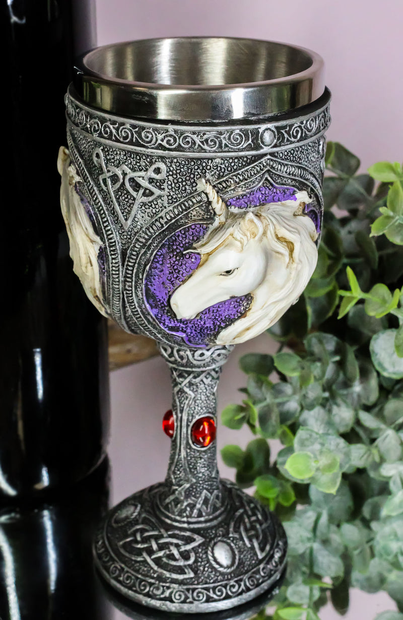 Magical Enchanted Waterfall Kingdom Rare Unicorn 5oz Wine Drink Goblet Chalice
