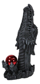 Red Orb Grendel Dragon Head Emerging From Ground Cone Incense Burner Sculpture