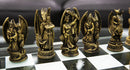 Ebros Silver Gold Fantasy Dungeons And Dragons Resin Chess Pieces With Glass Board Set