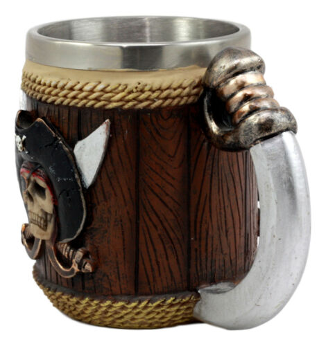 Ebros Pirates of Caribbean Captain Hook Skull W/ Cross Swords Coffee Mug 12oz - Ebros Gift