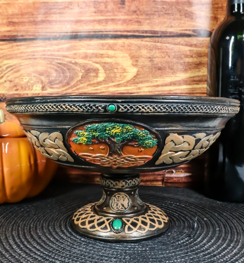 Ebros Ancient Celtic Tree of Life Offering Bowl Figurine 8.5"H Celtic Knotwork