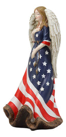9.5"H God Bless America Beautiful USA Faith Angel In Pledge Of Allegiance Statue