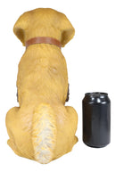 Ebros Large Golden Retriever Puppy  Decor Statue With Jingle Collar Greeting Sign
