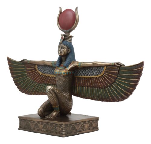 Egyptian Goddess Of Motherhood And Magic Isis Ra Kneeling With Open Wings Statue