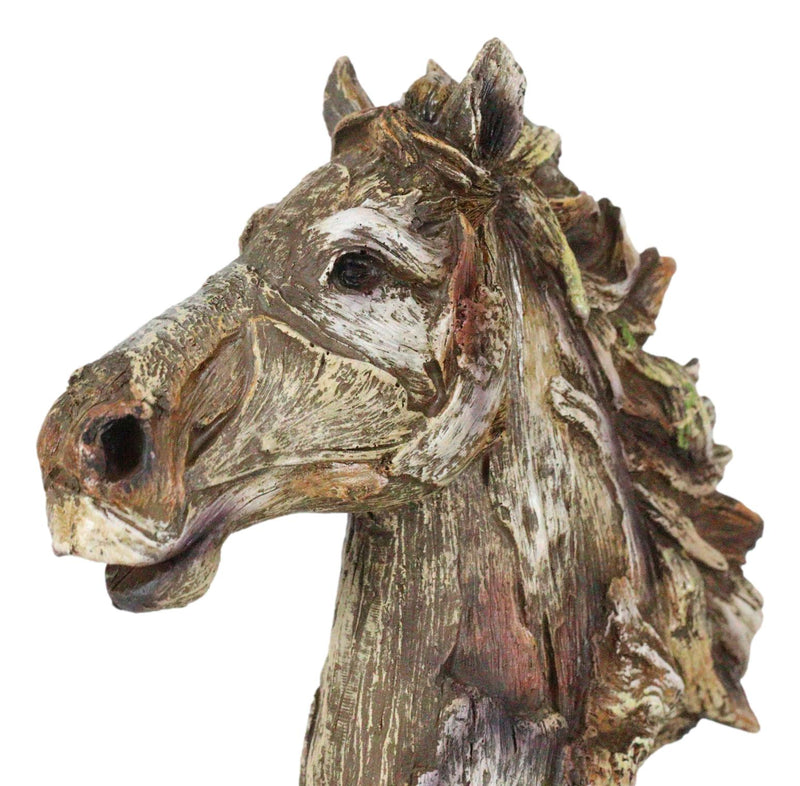 Faux Driftwood Equine Beauty Mustang Horse Head Desktop Plaque Sculpture 8.25"H