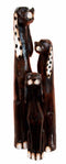 Balinese Wood Handicraft 3 Feet Large Polkadot Ears Canine Hound Dog Set