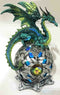Elemental Jade Firnen Dragon Resting On LED Gyrosphere Orb Night Light Figurine