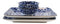 Japanese Floral Cherry Blossoms Blue White Ceramic Sushi Dinnerware Set Serves 2