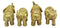 Thai Golden Elephant Feng Shui Figurine Set Of 4 Trunk Raised Elephants 3.5"Long