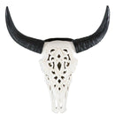 Southwest Great Plains Bison Ox Steer Bull Stencil Tooled Skull Wall Decor 19"H