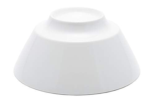 Contemporary Large White Porcelain Trapezoid Round Bowls 44oz 8.5"Dia Set Of 3