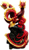 Magma Lava Volcano Hydra Three Headed Dragon Figurine 10.5" Height