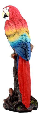 Ebros Tropical Rainforest Paradise Bird Scarlet Macaw Parrot Perching On Branch Statue