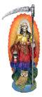 Ebros Holy Death Santa Muerte Holding Scythe In Rainbow Tunic Day of The Dead Figurine