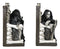 Gothic Grim Reaper Sitting On Skulls And Skeleton Bones Thrones Bookends Statue