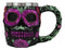 Ebros Gothic Black Red Pink Green Day of The Dead Sugar Skull Mug 12 Oz