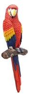 Ebros Colorful Tropical Rainforest Paradise Rio Red Scarlet Macaw Parrot Perching On Branch Wall Hanging Decor Figurine 3D Plaque Sculpture Nature Lovers Birds Collectors Decor 14" Tall