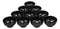Ebros Japanese Contemporary Black Lacquer Ridged Bowls Made In Japan Set of 10