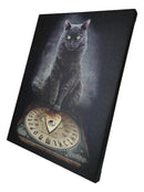 His Masters Voice Black Cat With Ouija Board Wicca Wood Framed Canvas Wall Decor