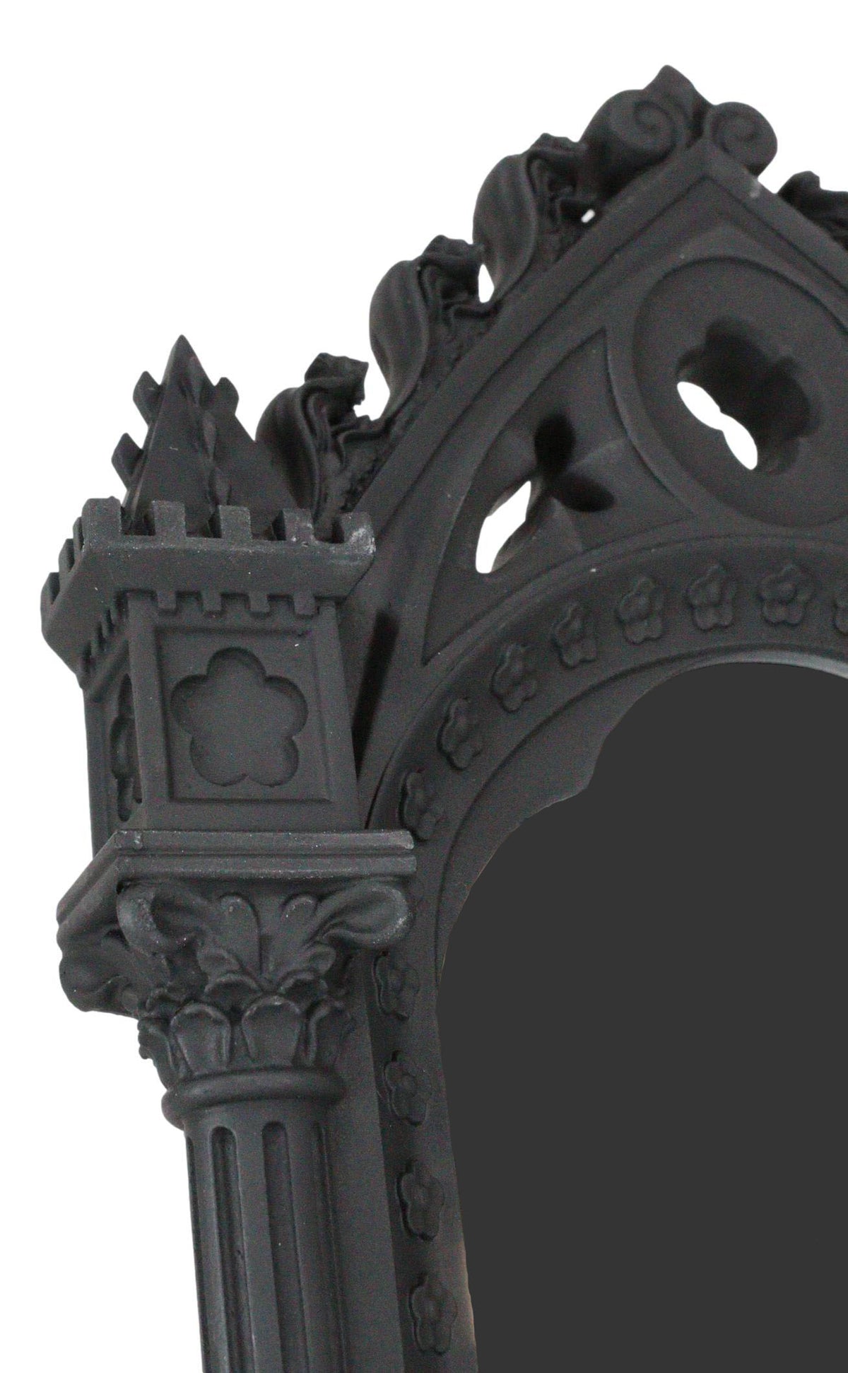 Medieval Gothic Cathedric Desktop Or Wall Vanity Dresser Mirror Plaque Decor