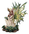 Large Nude Tribal Forest Fairy Feeding Dragon Statue 13"Tall Fantasy Fae Pixie