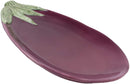 Ebros 11" Long Ceramic Eggplant Brinjal Fruit Shaped Serving Plate Dish SET OF 3 - Ebros Gift