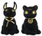 Egyptian Gods Anubis Jackal Dog And Bastet Cat Plush Toys Set Of 2 Stuffed Dolls