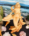 Large Ocean Mermaid Princess With Dolphin Friend Figurine Coastal Marine Statue