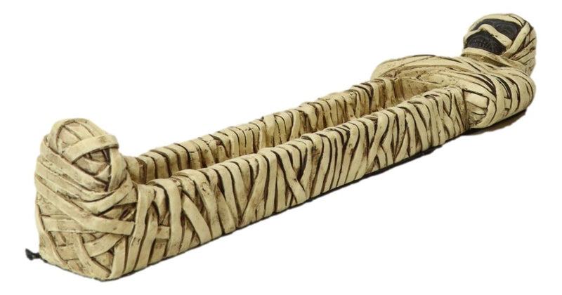 Egyptian King Tut Dead Sarcophagus Mummy In Bandage Stick Incense Holder Burner