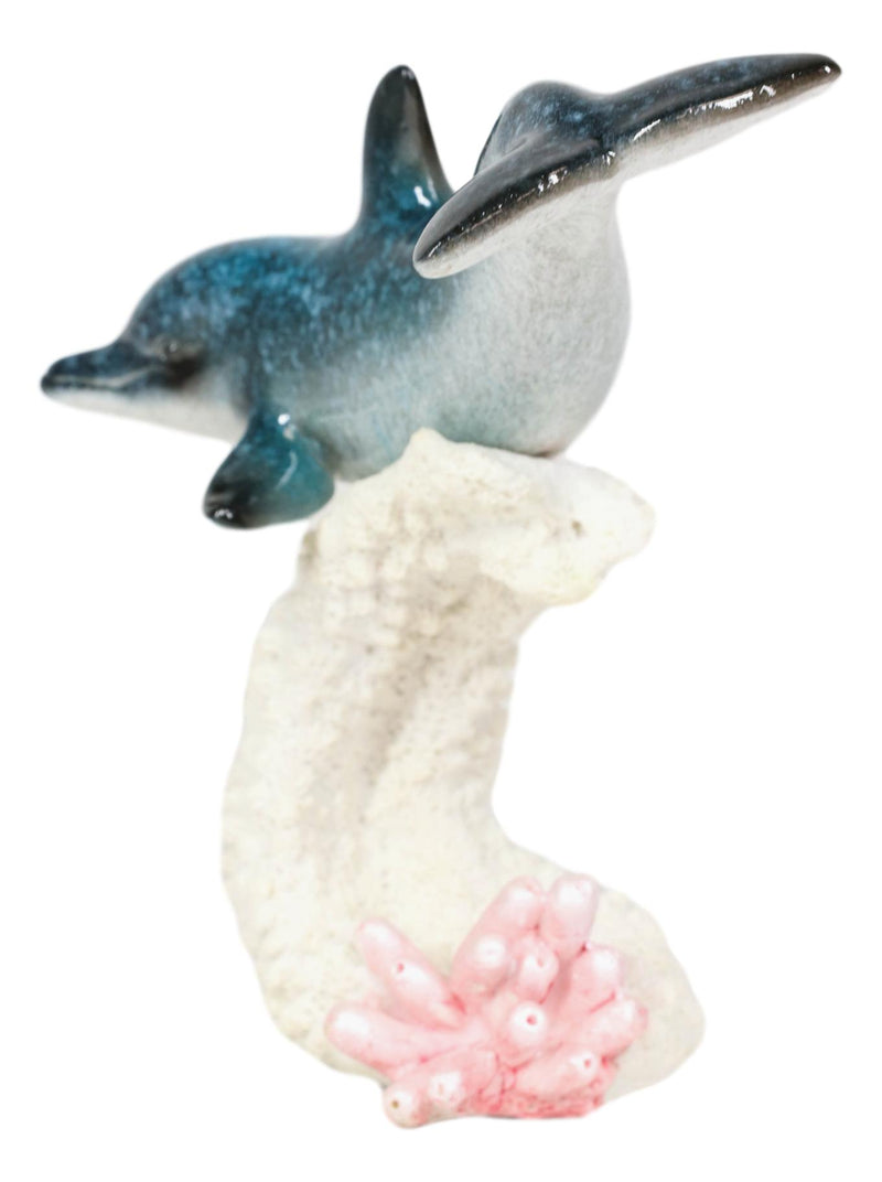 Ebros Ocean Marine Sea Life Bottlenose Dolphin Swimming Over Coral Reef Figurine