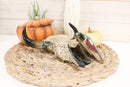 Western Turquoise And Red Teardrop Gems Mosaic Steer Cow Skull Decorative Box