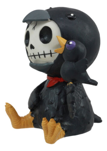 Large Furrybones Raven Suit Leopold Skeleton Statue 3.5"H Raven Crow Furry Bones