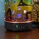 Ebros Rainbow 7 Chakra Colors Lotus Mandala Yoga Essential Oil Diffuser Aromatherapy
