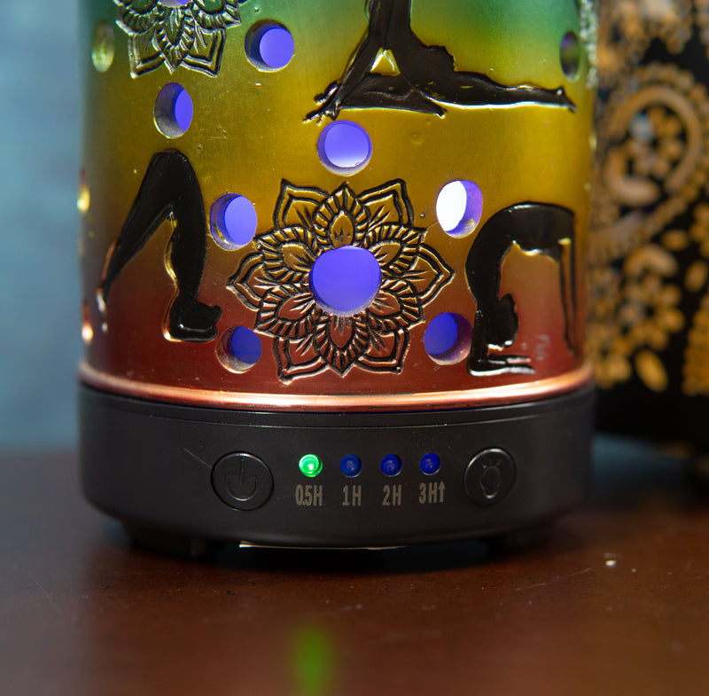 Ebros Rainbow 7 Chakra Colors Lotus Mandala Yoga Essential Oil Diffuser Aromatherapy