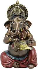 Ebros The Hindu Elephant Deity Ganesha Music Band - Sitting Ganesh Playing Harmonium