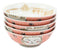 Made In Japan Pink Lucky Cat Maneki Neko 32oz Soup Pasta Cereal Bowls Set of 5