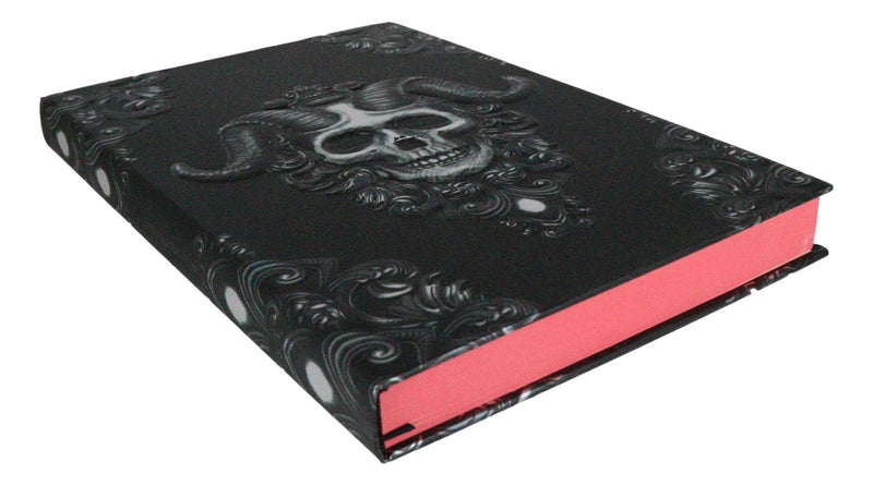 Necromancy Gothic Baphomet Demon Skull Blank Page Hardcover Journal Book
