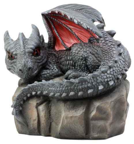 Spyro Resting Baby Dragon Hatchling Garden Statue 10"H Faux Stone Resin Finish