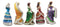 Set of 5 Day Of The Dead Orange Gown Sugar Skull Dancer Statue Vivas Calacas