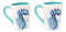 Nautical Marine Blue And White Seahorse Ceramic Drinking Coffee Mug Pack Of 2