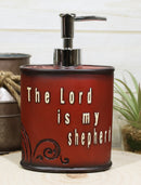Rustic Western Family The Lord Is My Shepherd Heart Scroll Soap Pump Dispenser