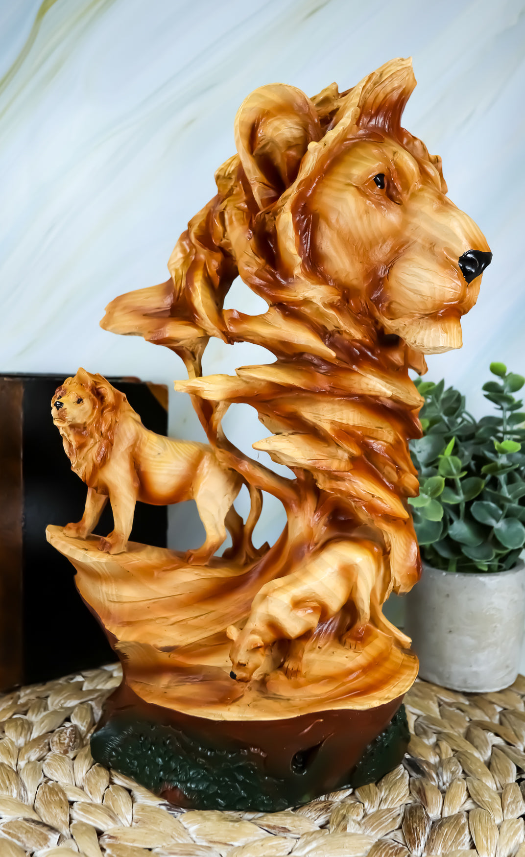 Ebros Savanna Safari Lion Bust Statue 13"Tall Lion King Pride Rock Lion Family