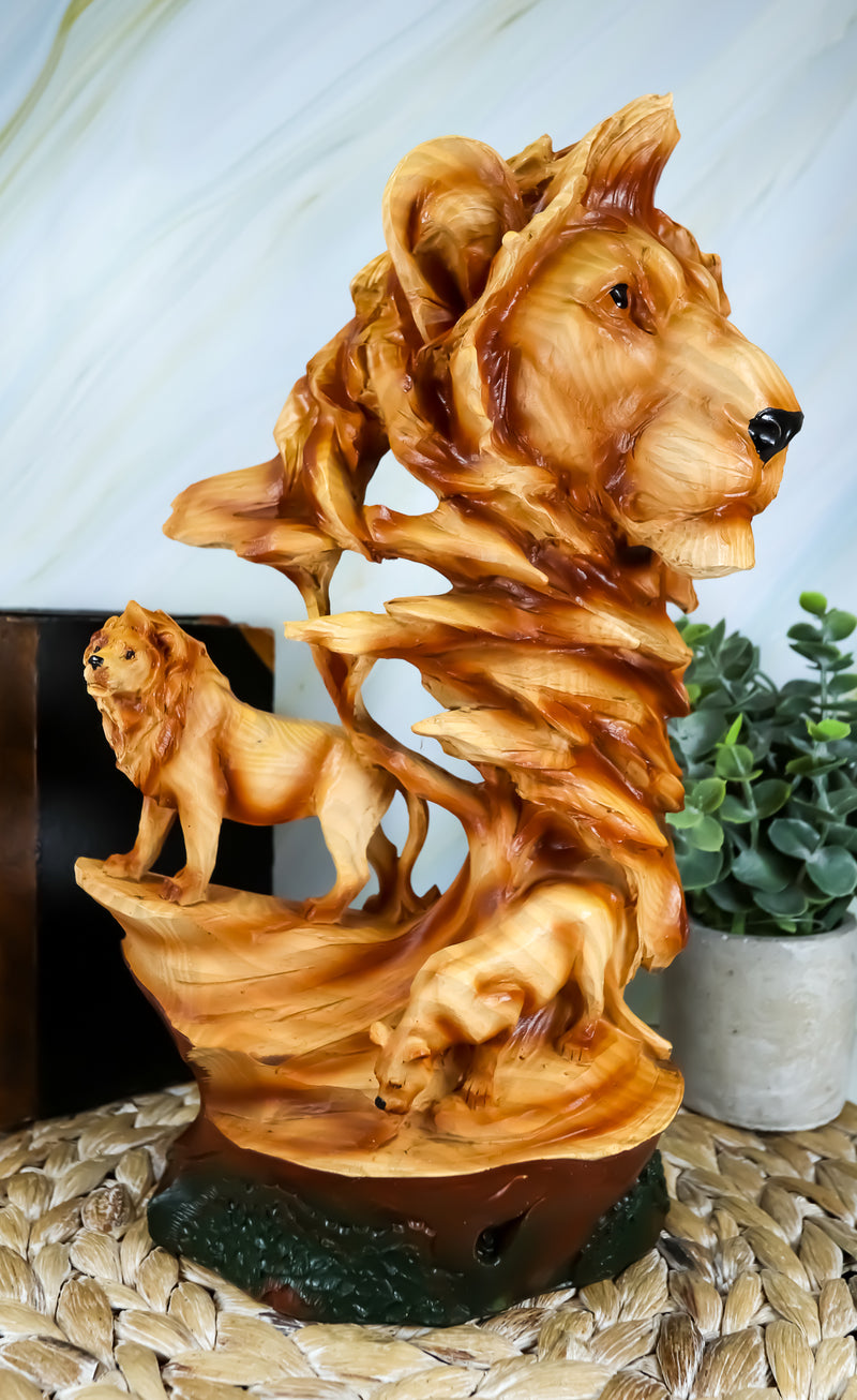 Ebros Savanna Safari Lion Bust Statue 13"Tall Lion King Pride Rock Lion Family